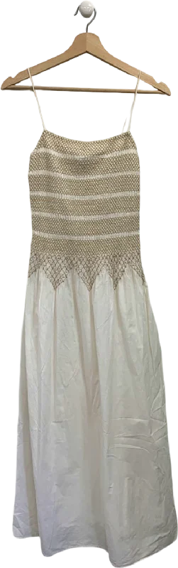 & Other Stories White Smocked Sundress UK 4