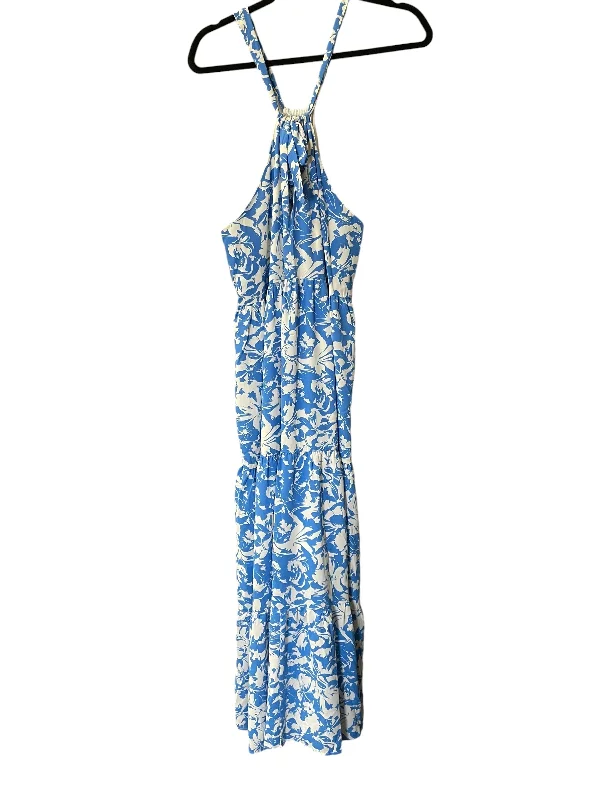 Dress Casual Maxi By Pink Lily In Blue & White, Size: Xl