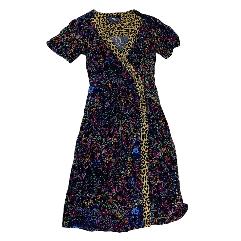 Dress Casual Midi By Maeve In Black & Purple, Size: Xs