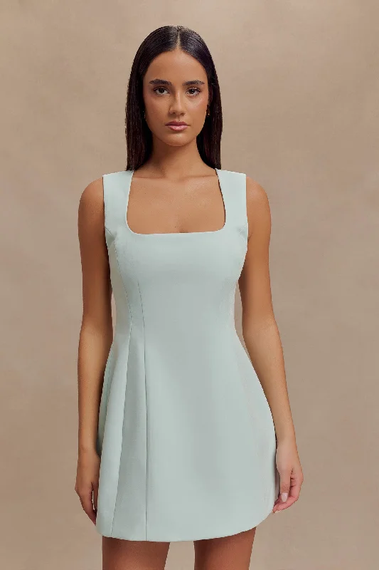 Lysandre Crepe Mini Dress - Ice Blue