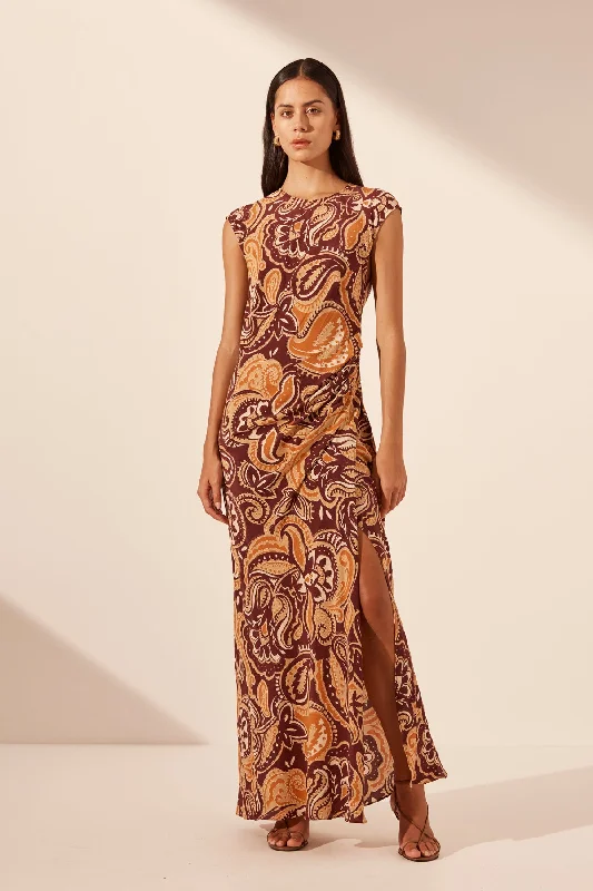 ZAHRA SILK SIDE SPLIT MAXI DRESS