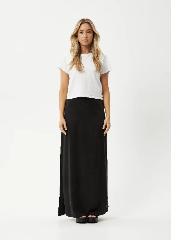 AFENDS Womens Grace - Cupro Maxi Skirt - Black