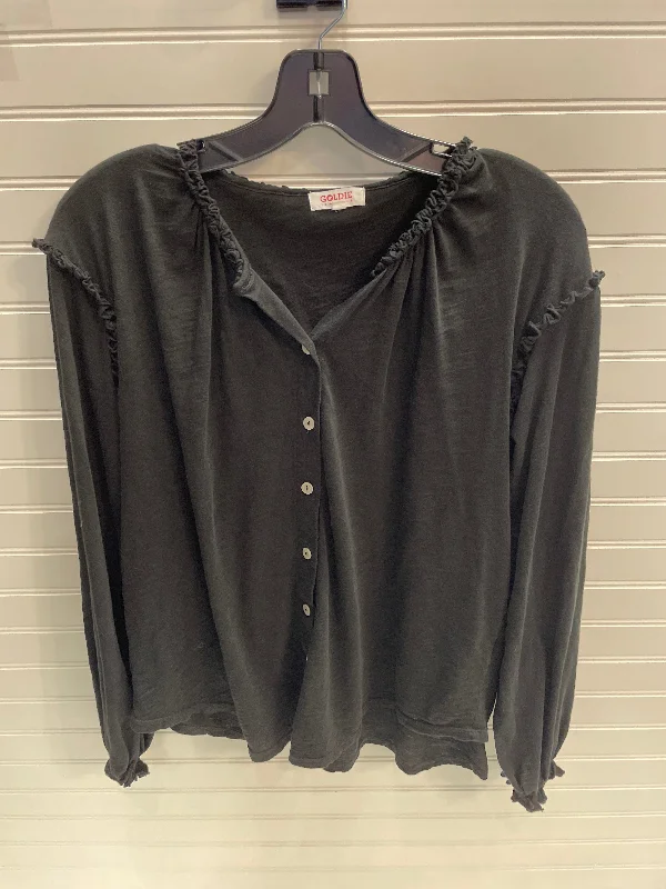 Blouse Long Sleeve By Goldie In Black, Size: L