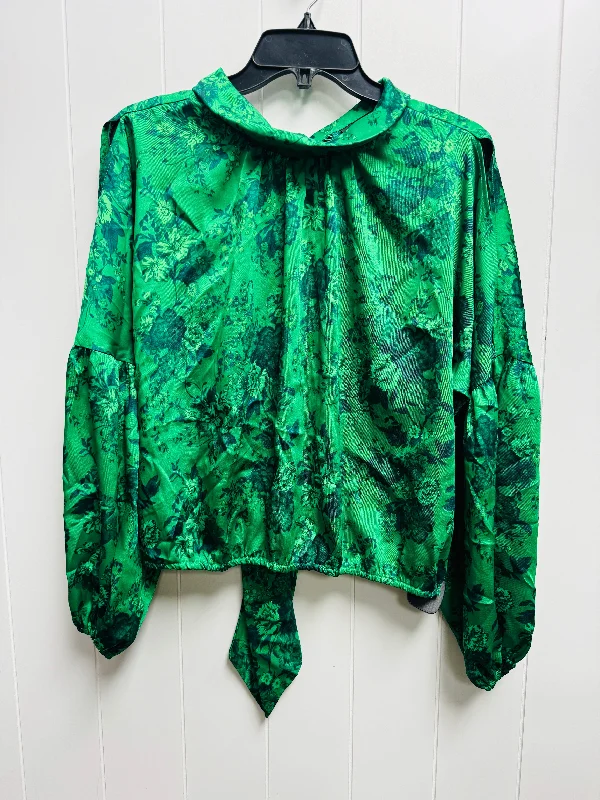 Blouse Long Sleeve By Inc In Green, Size: Xl