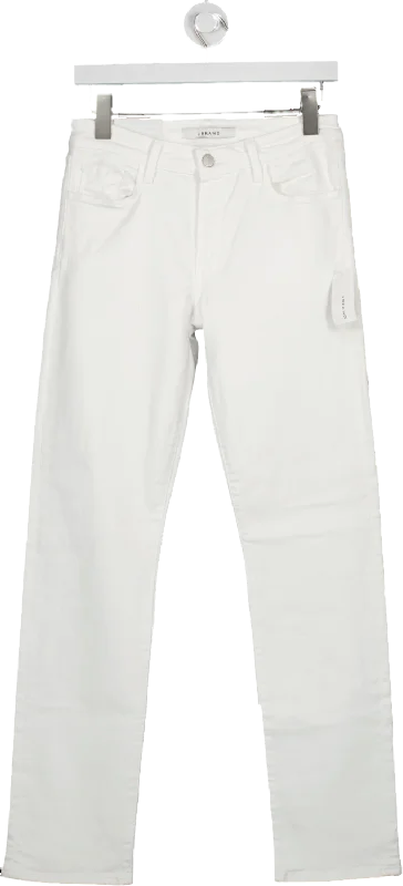 J Brand White Amelia Mid Rise Straight Leg Jeans BNWT W25