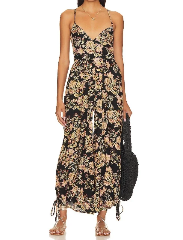 Stand Out Printed Jumpsuit In Black Combo