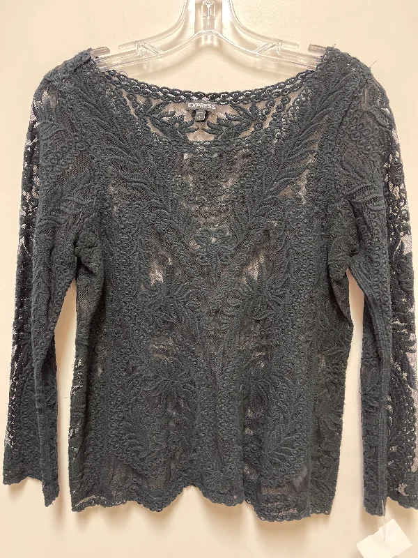 Top Long Sleeve By Express In Black, Size: S