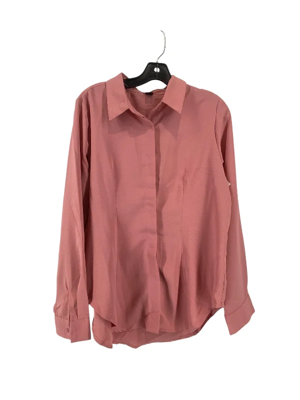 Top Long Sleeve By Shein In Pink, Size: L