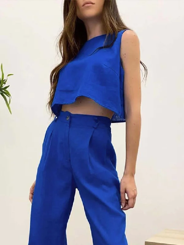 Two Piece Crop Top Outfit Set