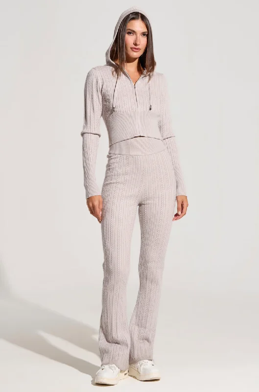 DREAM GIRL FLARE KNIT PANT IN GREY