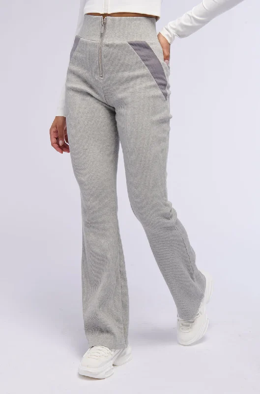 ELEMENT HEATHER GREY ZIP FRONT KNIT PANT