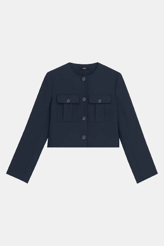 Oxford Wool Jacket in Navy