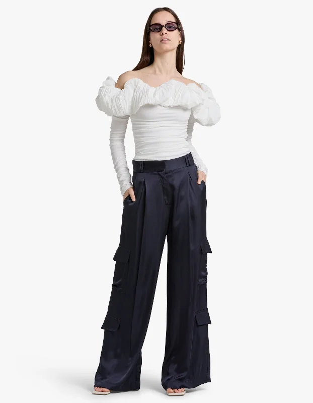 Shae Slouchy Cargo Pant - Aegean Blue